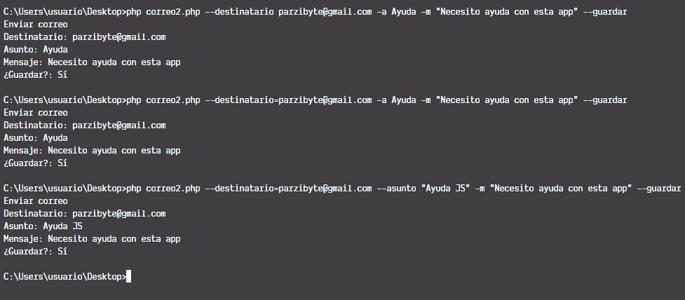 Mezclando argumentos en llamada a script de php