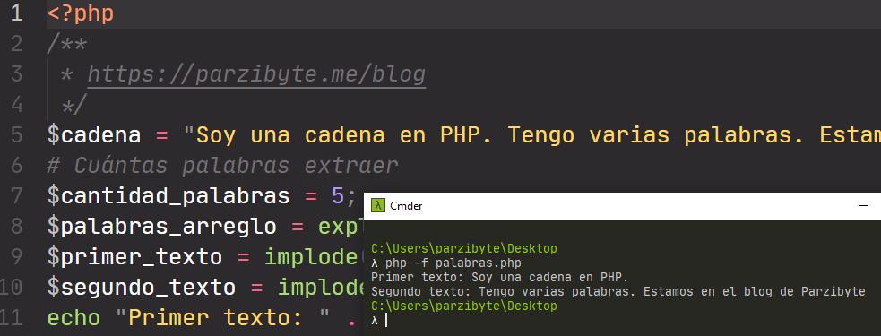 PHP - Limitar palabras en cadena (cortar cadena y extraer palabras)