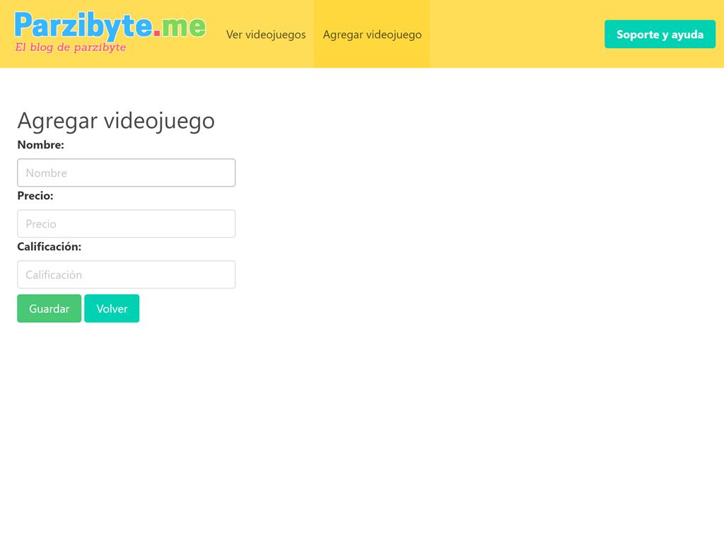 Formulario de React enviado a PHP - Crear videojuego