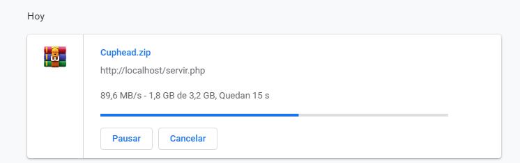 Descargando archivo pesado servido por PHP