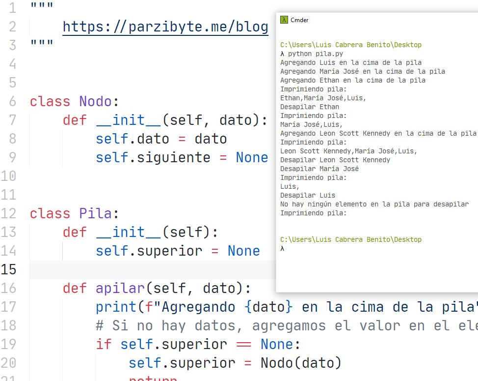 Pila (stack) en Python - Estructura de datos