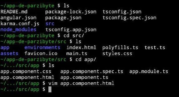 Editar componente de Angular desde Android con vim y Termux