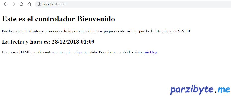 Primera vista y controlador en Ruby on rails