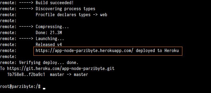 Localizar web en donde está la app de Heroku