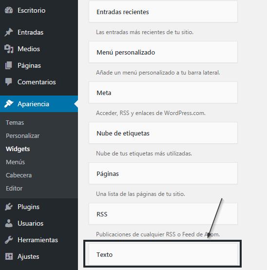 Widget de texto