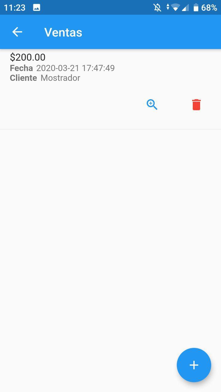 Mostrar ventas en pos escrito en Flutter
