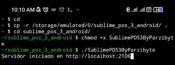 Copiando archivos necesarios para instalar sistema de ventas gratuito para Android