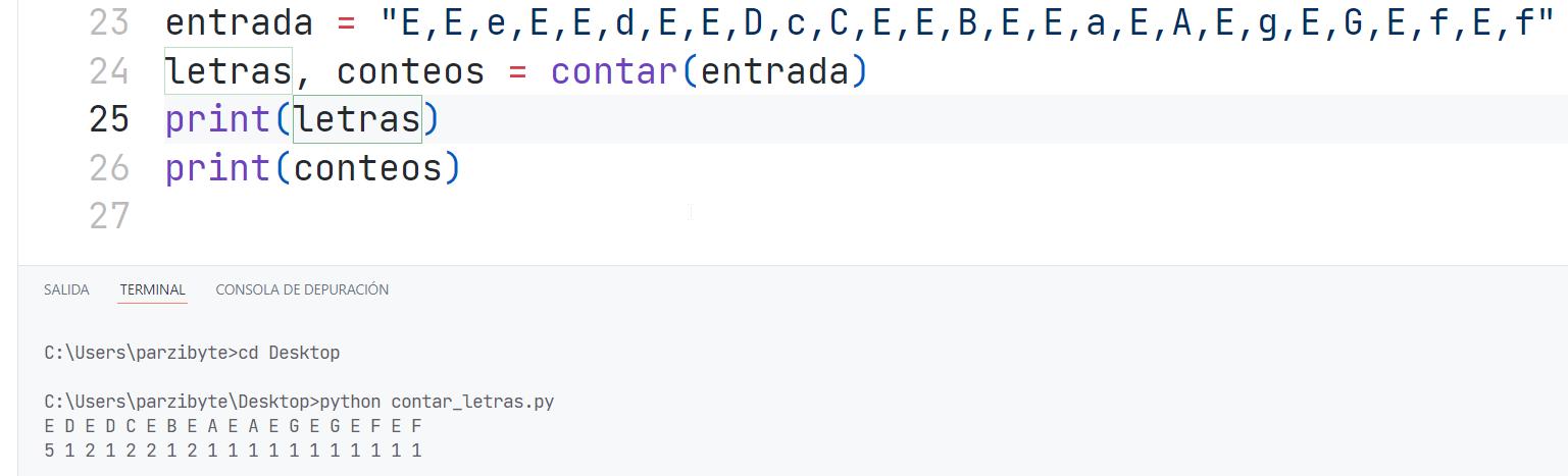 Contar caracteres contiguos (letras repetidas sucesivas) con Python - Ejercicio resuelto