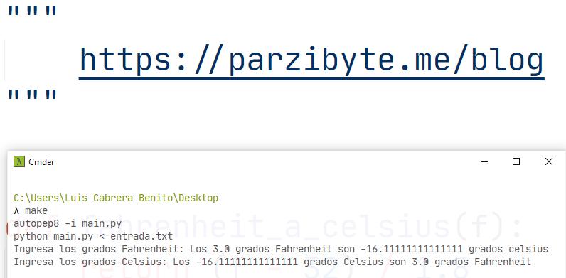 Python - Conversión entre Celsius y Fahrenheit