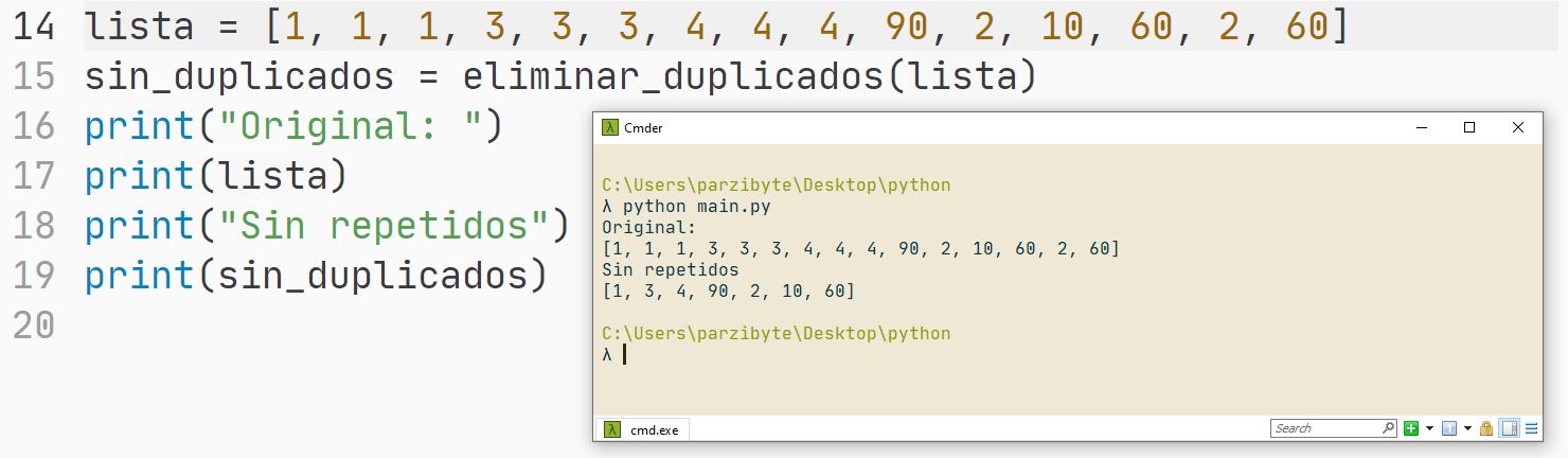 Eliminar repetidos de arreglo en Python - datos primitivos