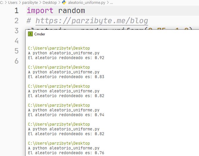 Python - Aleatorio fraccionario redondeado con round