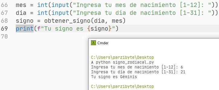 Signo zodiacal con Python - Programación
