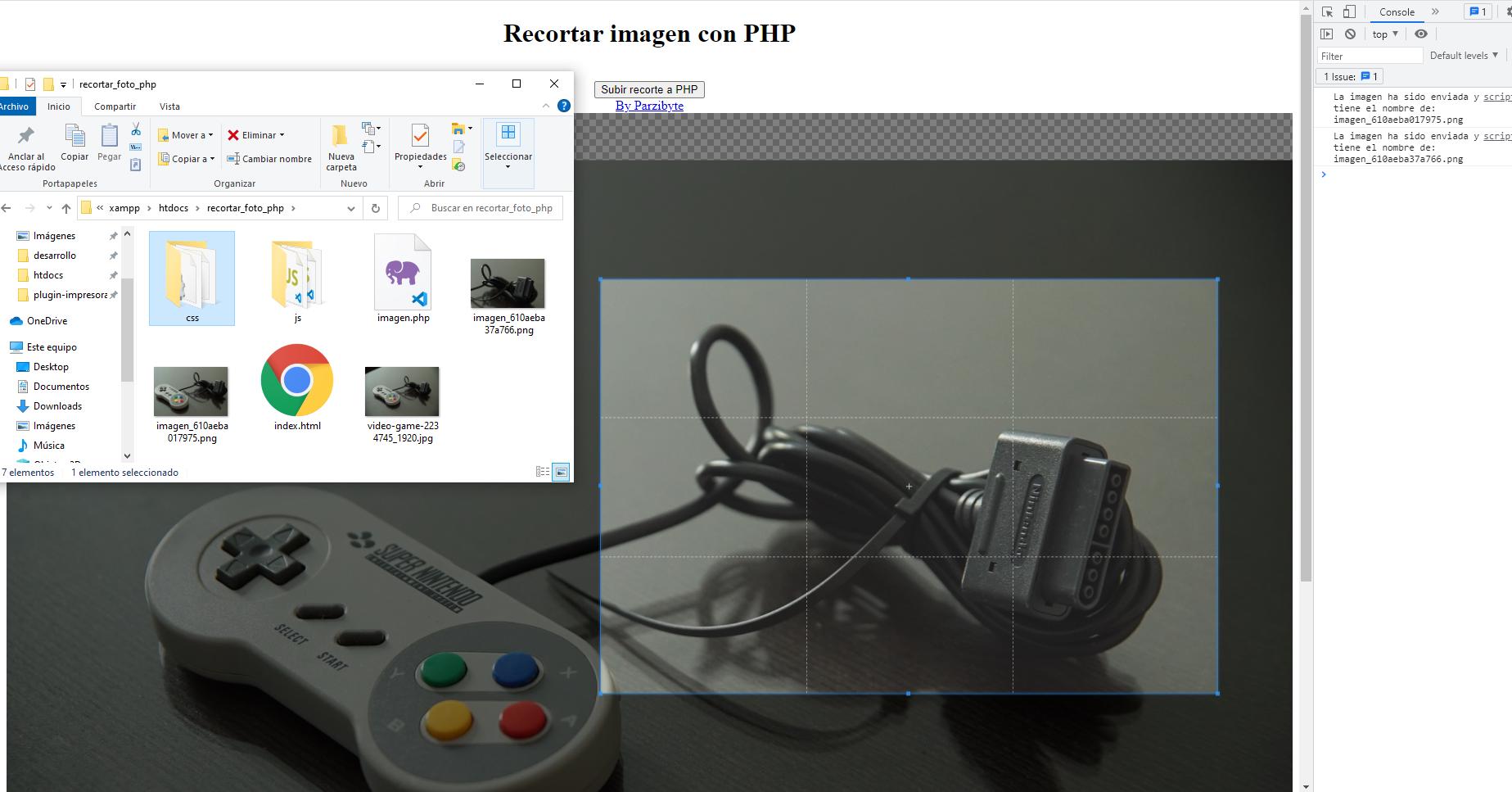 Recortar imagen con PHP y Cropper JS