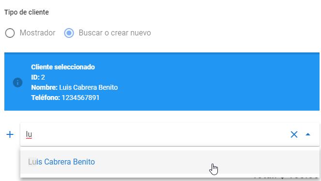 Buscar cliente al vender - Sublime POS 3