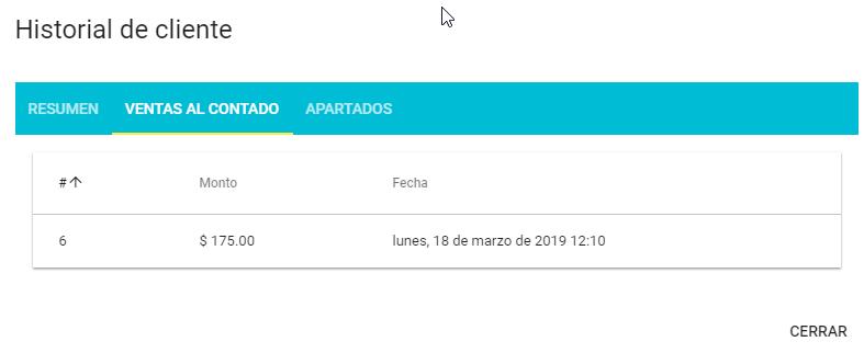 Ventas al contado del cliente - Sublime POS 3 punto de venta