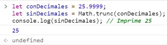 Remover decimales de número en JavaScript