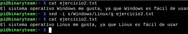 Opción -i en sed sobre Linux