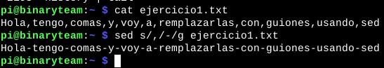 Sustitución de texto con sed en Linux