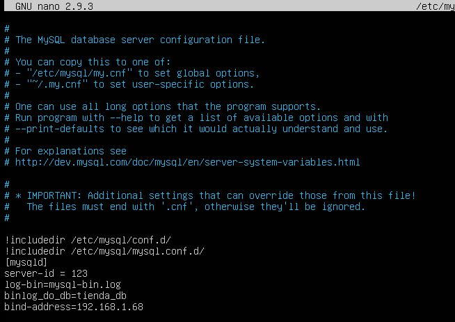 Configuración de my.cnf en Linux