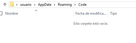 Roaming Code vacía