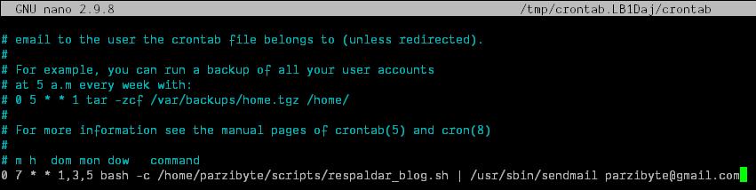 Configurar cron para respaldos automáticos