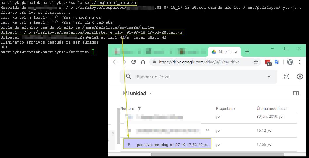Respaldar instalación de WordPress con Base de datos y subirla a Google Drive