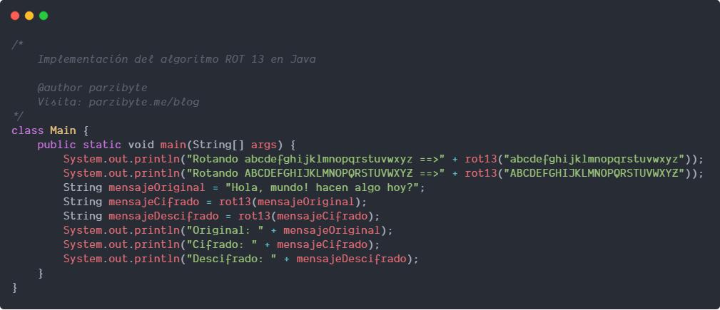 ROT 13 en Java y algunas variantes como ROT 1