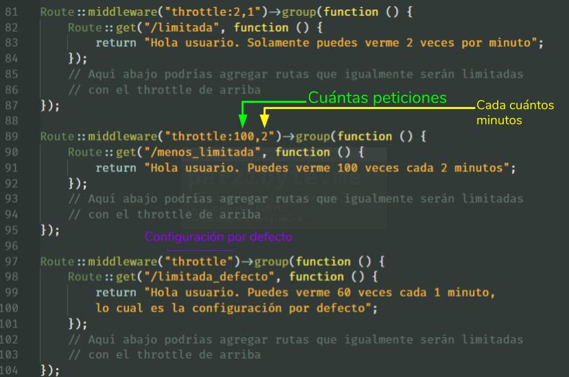 Throttle en Laravel