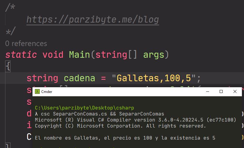 C sharp - Separar cadena por comas y convertir a arreglo