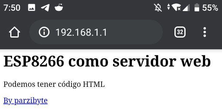 Servidor web en tarjeta NodeMCU ESP8266