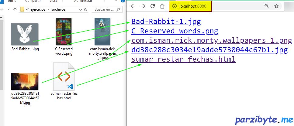 Servir archivos o carpeta con servidor web en Go