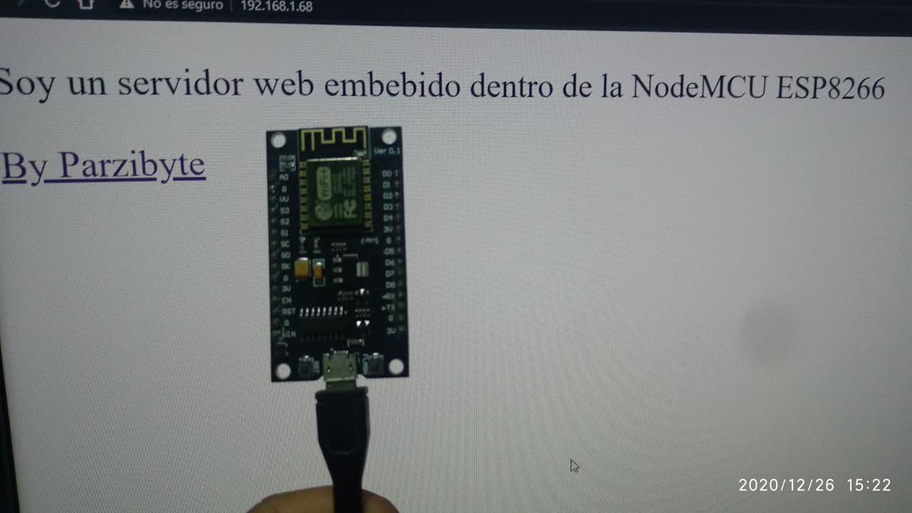 Servidor web embebido en NodeMCU ESP8266 programado en C++