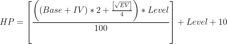 Fórmula para calcular puntos de vida