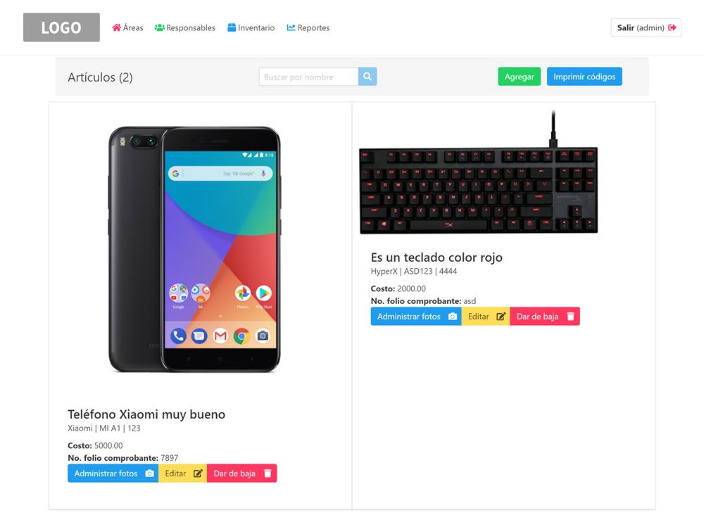 Artículos con fotos - Software en Laravel