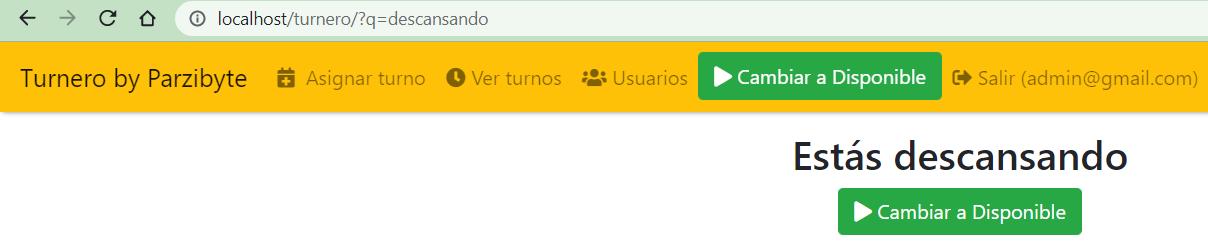 Usuario en modo de espera, de modo que no atiende los clientes de la fila