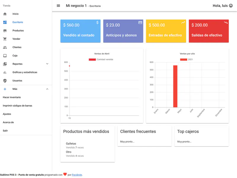 Captura de sistema de ventas