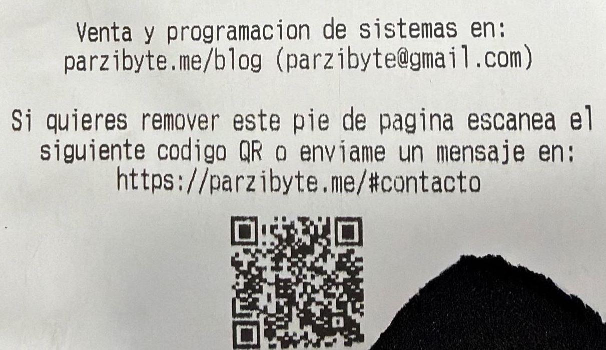 Recibo con créditos de Parzibyte - Ejemplo 2