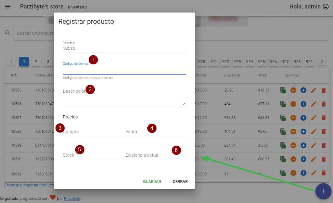 Registrar producto en sistema de ventas gratuito Sublime POS 3