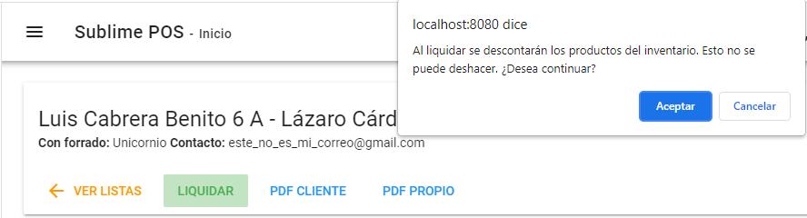 Liquidar lista de útiles escolares - Descontar productos de inventario