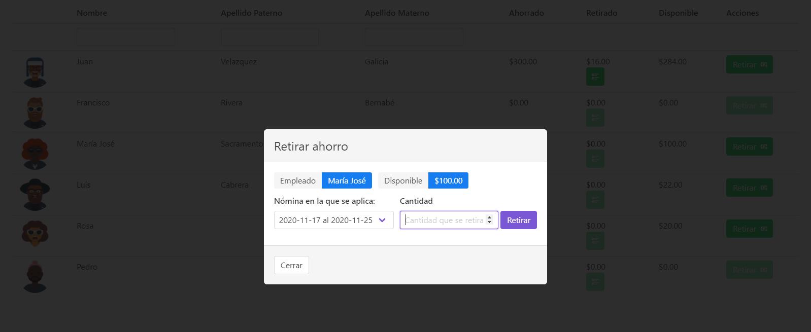 Retirar ahorros de caja de ahorro