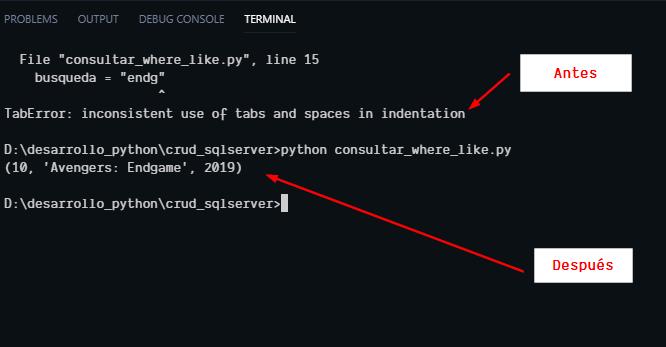 Solucionado el TabError