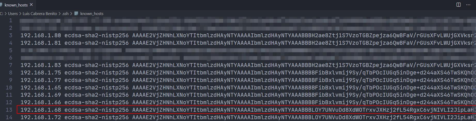 Remover línea de known\_hosts