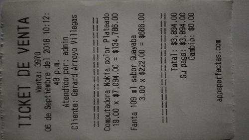 Ticket de venta de Sublime POS 3