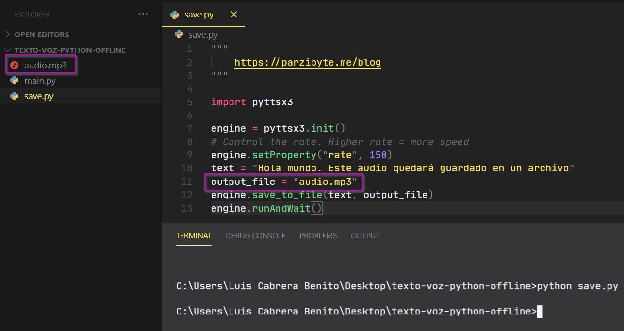 TTS en Python - Convertir texto a audio usando Python y pyttsx3
