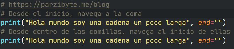 Navegación en vim usando til