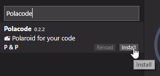 Buscar polacode en la tienda de VSCode