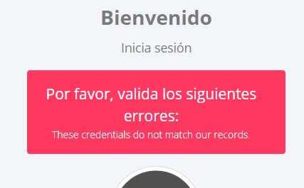 Laravel - Mensaje de error en inglés