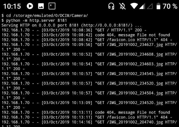 Log de peticiones HTTP