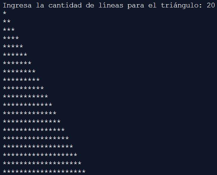 Triángulo de asteriscos en C