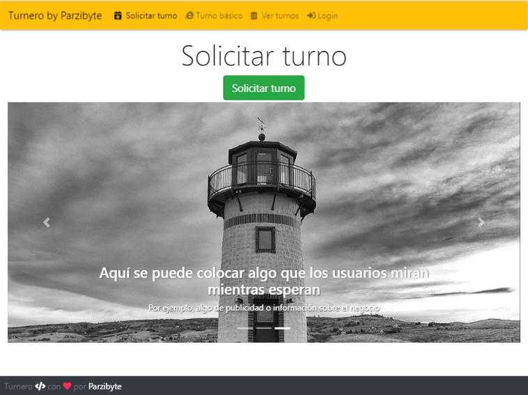 Pantalla de solicitud de turnos